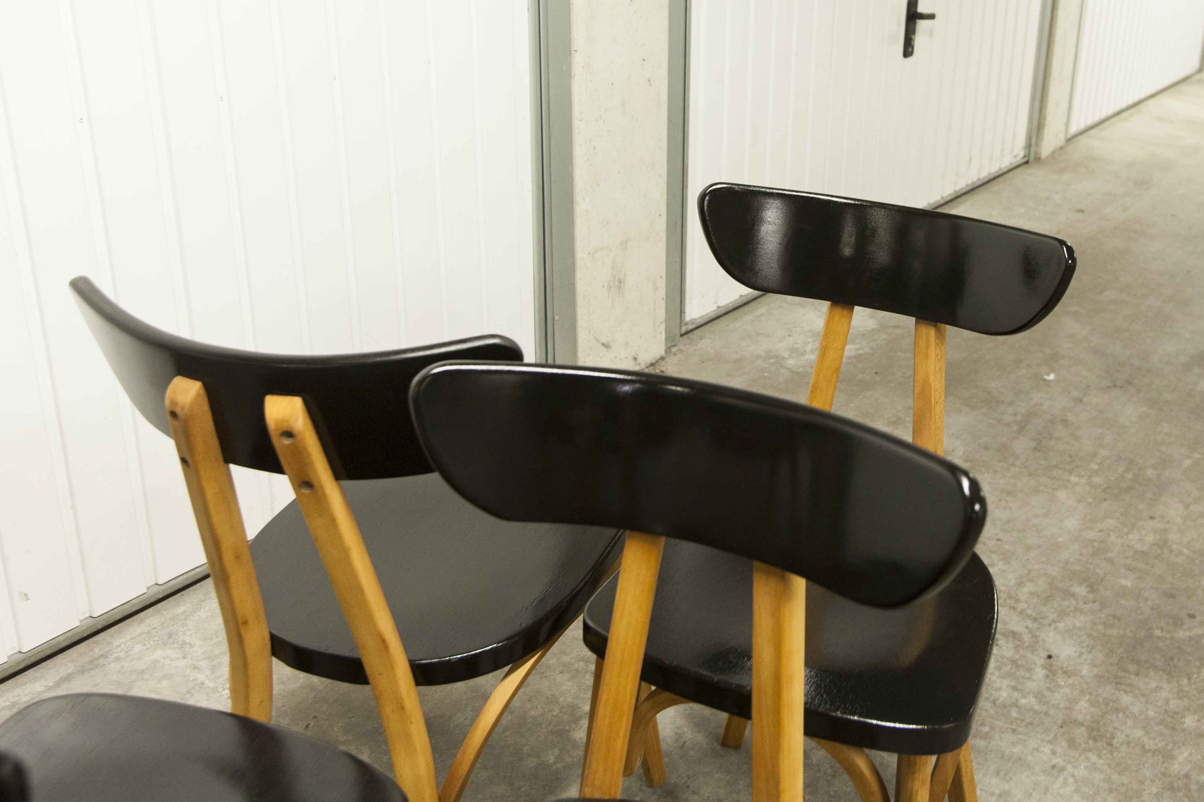 Set of 6 restored Luterma "banana" chairs