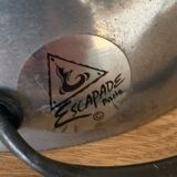 Large table lamp (108cm) designed by Kovacs and Sonneman for Escapade Paris vintage from the 80s in metal and chrome.
