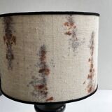 Turned wood lamp