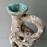 Openwork ceramic lamp from Vallauris, 70s