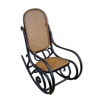 Rocking chair Thonet bois noirci