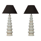 Pair of ceramic Kostka lamps