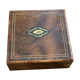 Coffret à bijoux en bois plaqué marqueté à décor de marqueterie laiton