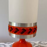 Pair of vintage 1970s orange table/bedside lamps.