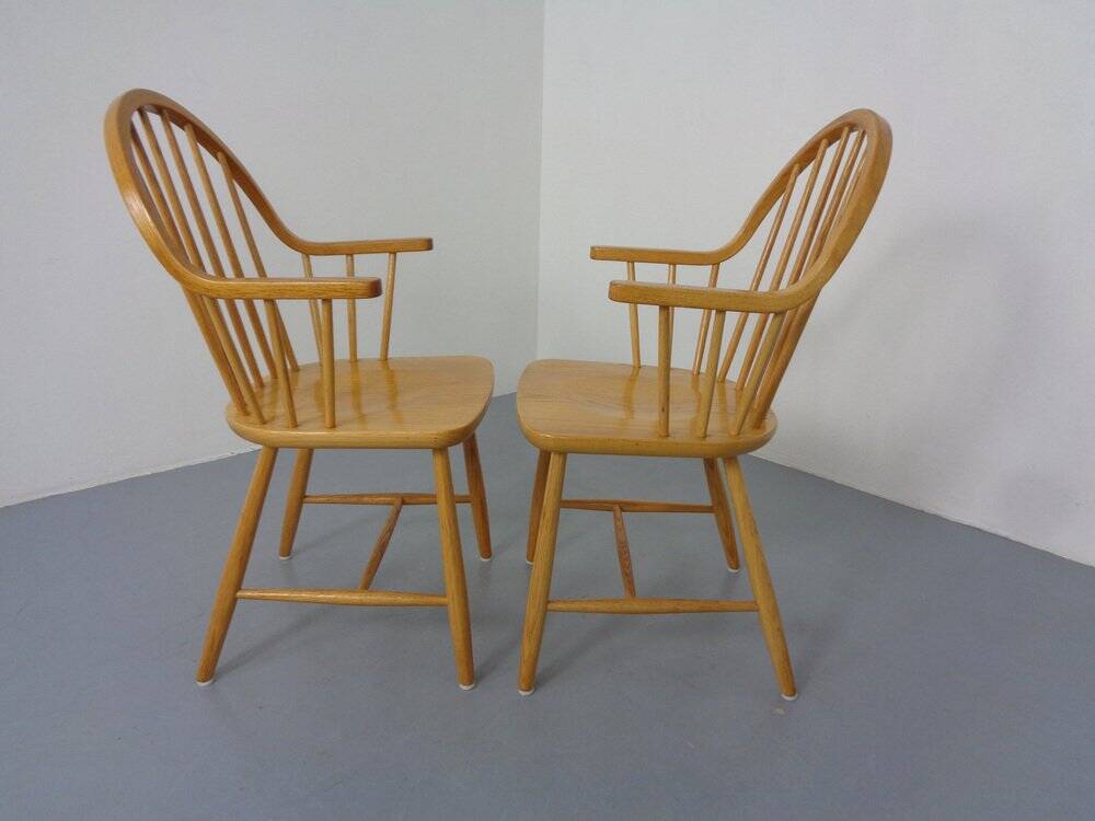 Set of oak armchairs by Erik Ole Jørgensen for Tarm Stole Møbelfabrik.