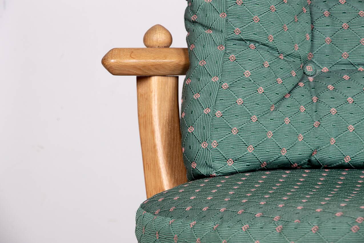 Grand French armchair in solid oak, Guillerme and Chambron Your House