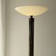 Lumiere brass floor lamp with glass uplighter France 1980s