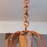 60s rattan pendant light