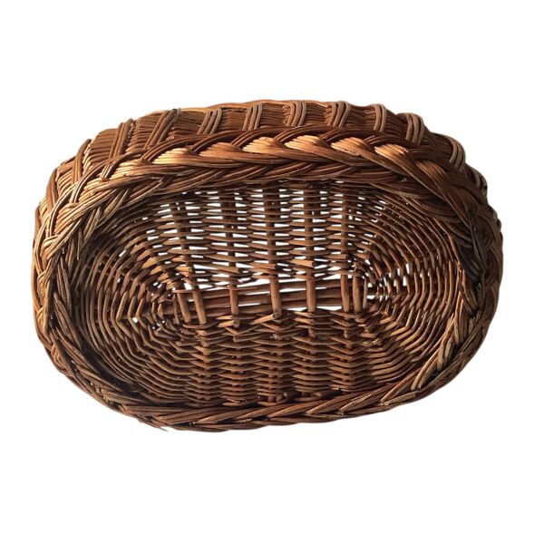 Panier ancien en osier tressé – Art populaire rustique