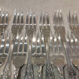 12 forks, 12 silver-plated fish knives Boulenger LXV