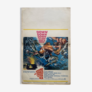 Around the  world under the sea - original US window card - 1966