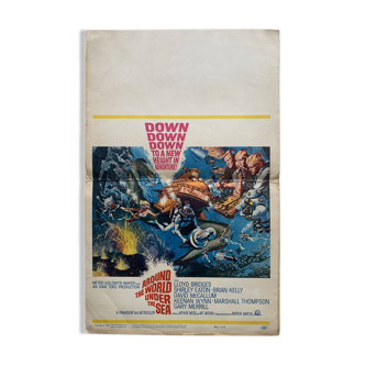 Le tour du monde sous les mers - carte de fenêtre originale américaine - 1966