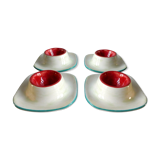 4 egg cups ceramic Saint Clément 60s