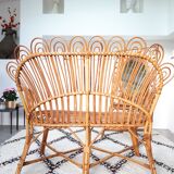 Rattan bench from the 1960s