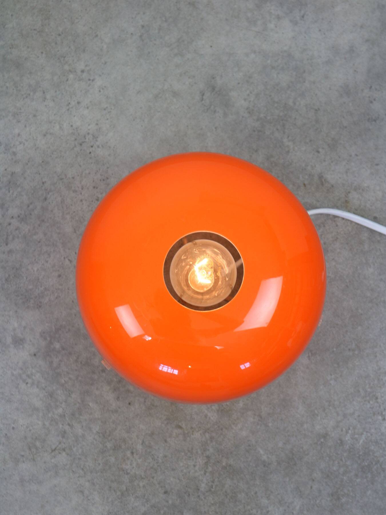 Rare Orange Mushroom Table Lamp by Luigi Massoni for Guzzini, 1970s