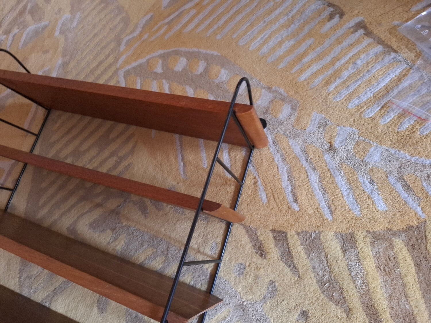 String shelves wood and metal