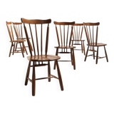 Set of 6 Vintage Chairs in the Japandi Brutalist Style