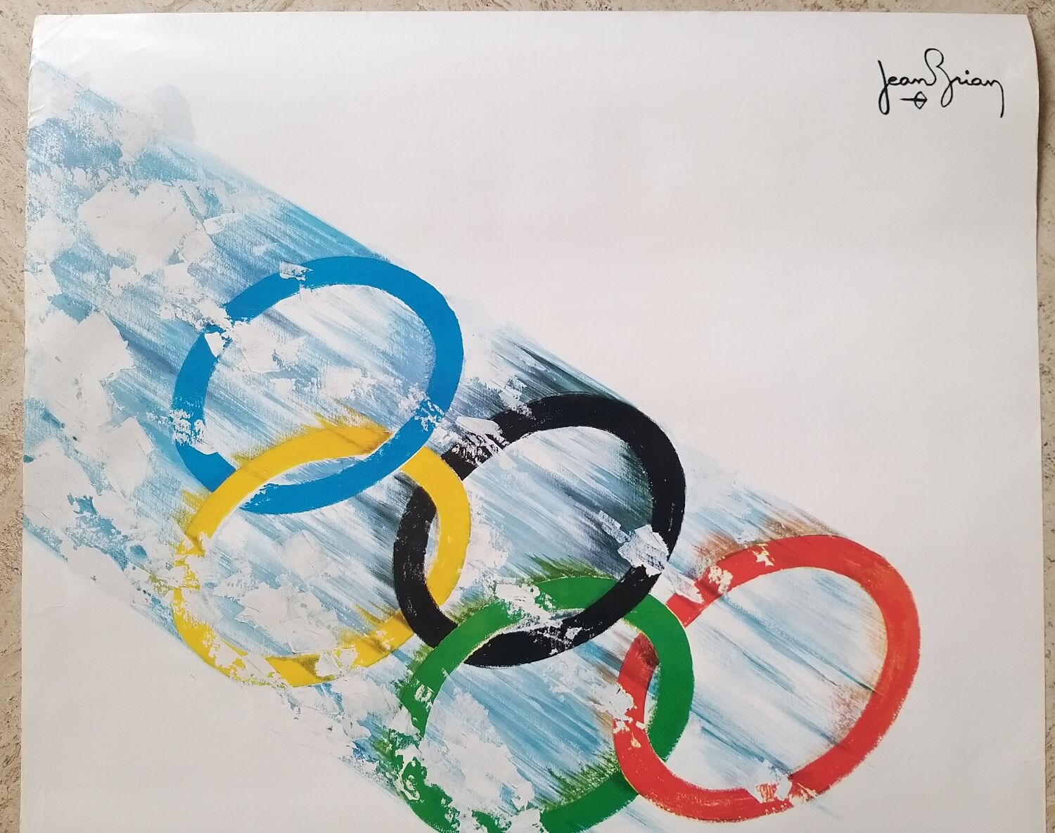Original poster grenoble olympic games winter 1968 - jean brian
