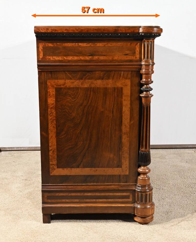 Commode Buffet in Amboyna Burl and Rosewood, Louis XVI style – 2nd Part 19th