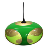Bug eye space age green Ceiling Lamp: Massive Belgium UFO Light, 1970s