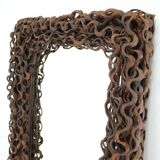 Large Mid-Century Tropical Wood Wall or Floor Mirror
