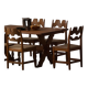 Solid oak dining table with cross base by Danish cabinetmaker, mid-20th century.