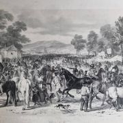 Original framed engraving of the nineteenth after Hippolyte Lalaisse, Cluny Stallion Fair