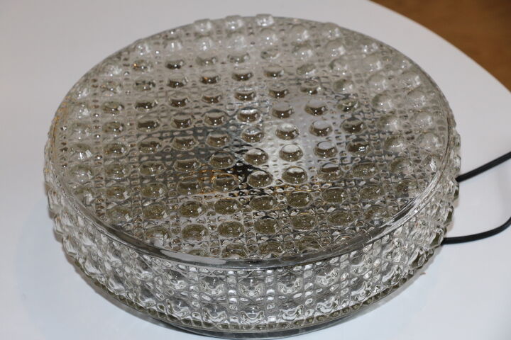 1960s metal and molded glass ceiling light