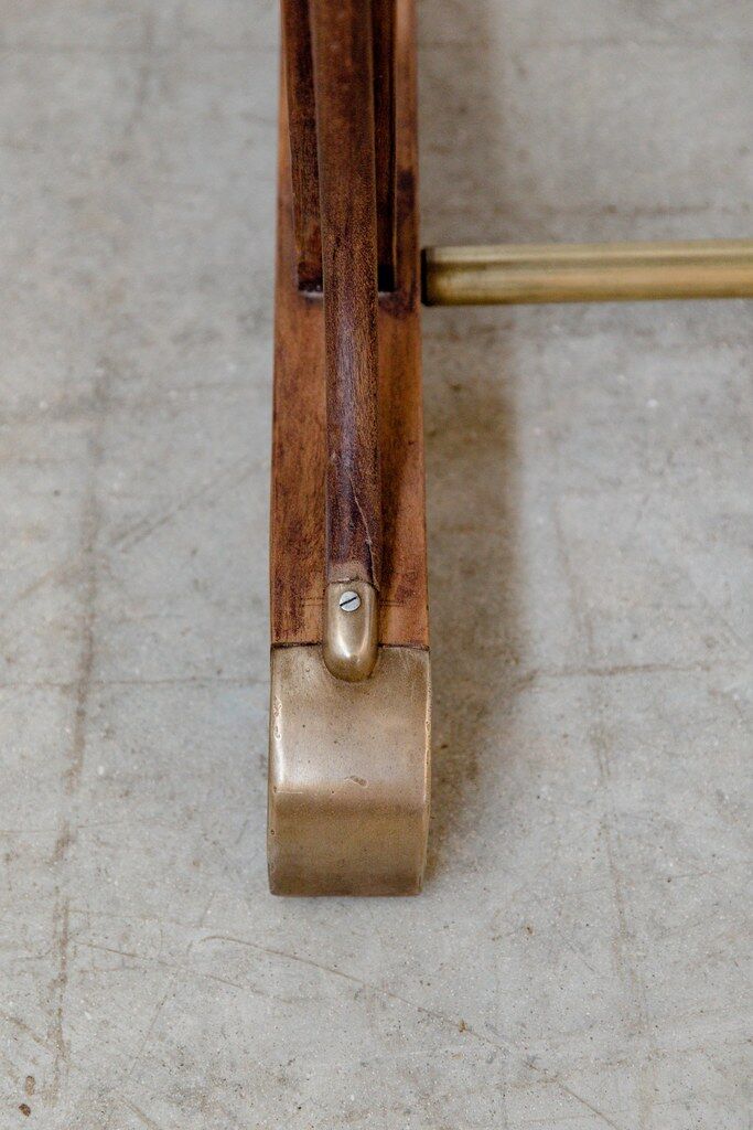 Curved wood bistro table