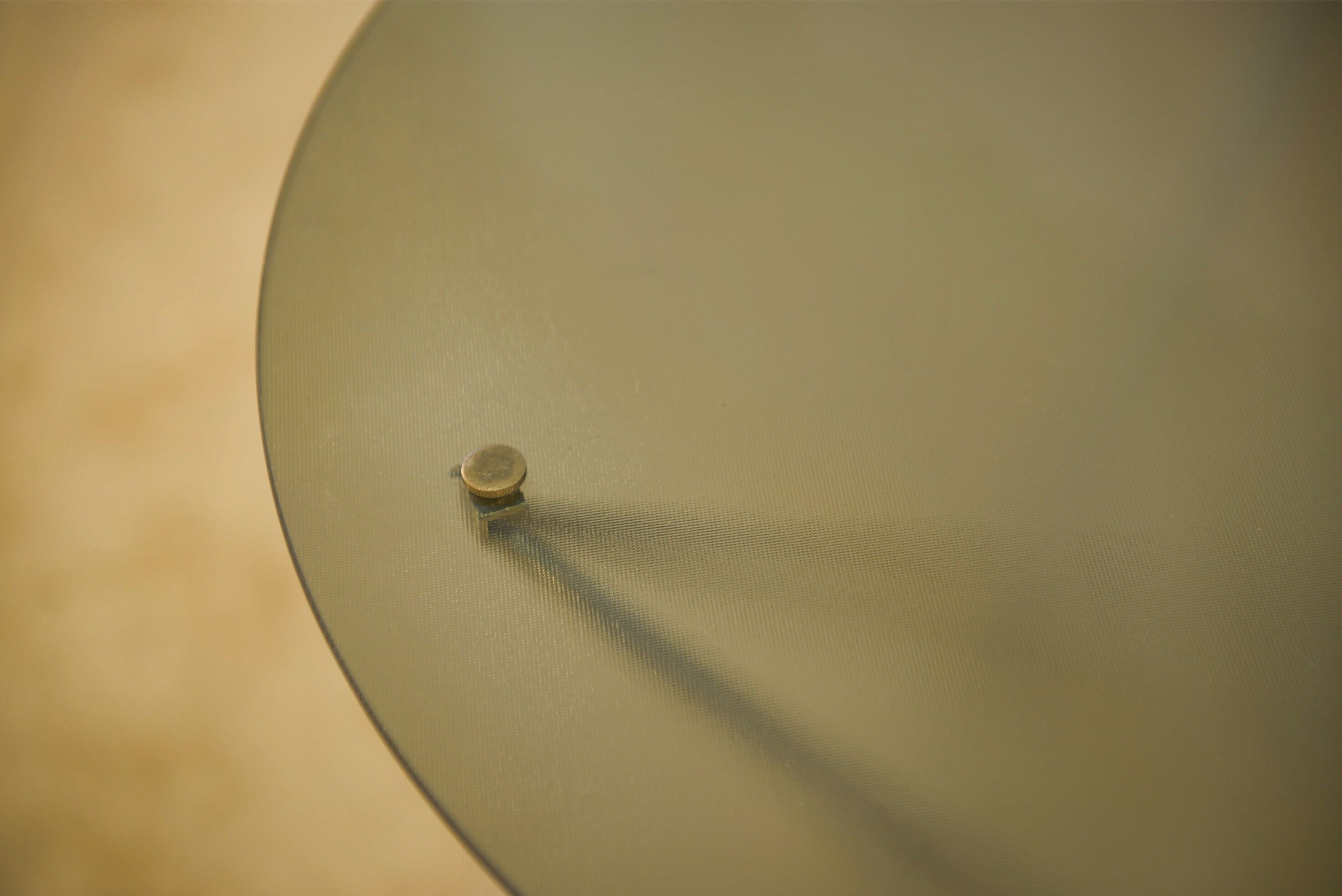 Brass and glass side table, 1960s design.