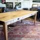 Table de ferme 230 x100 ,chêne clair patiné,