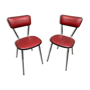 Paire de chaises de cuisine - simili cuir