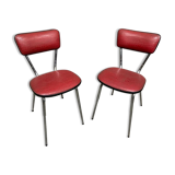 Pair of mid-century kitchen chairs Imitation leather