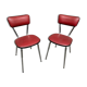 Pair of mid-century kitchen chairs Imitation leather