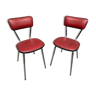 Pair of mid-century kitchen chairs Imitation leather