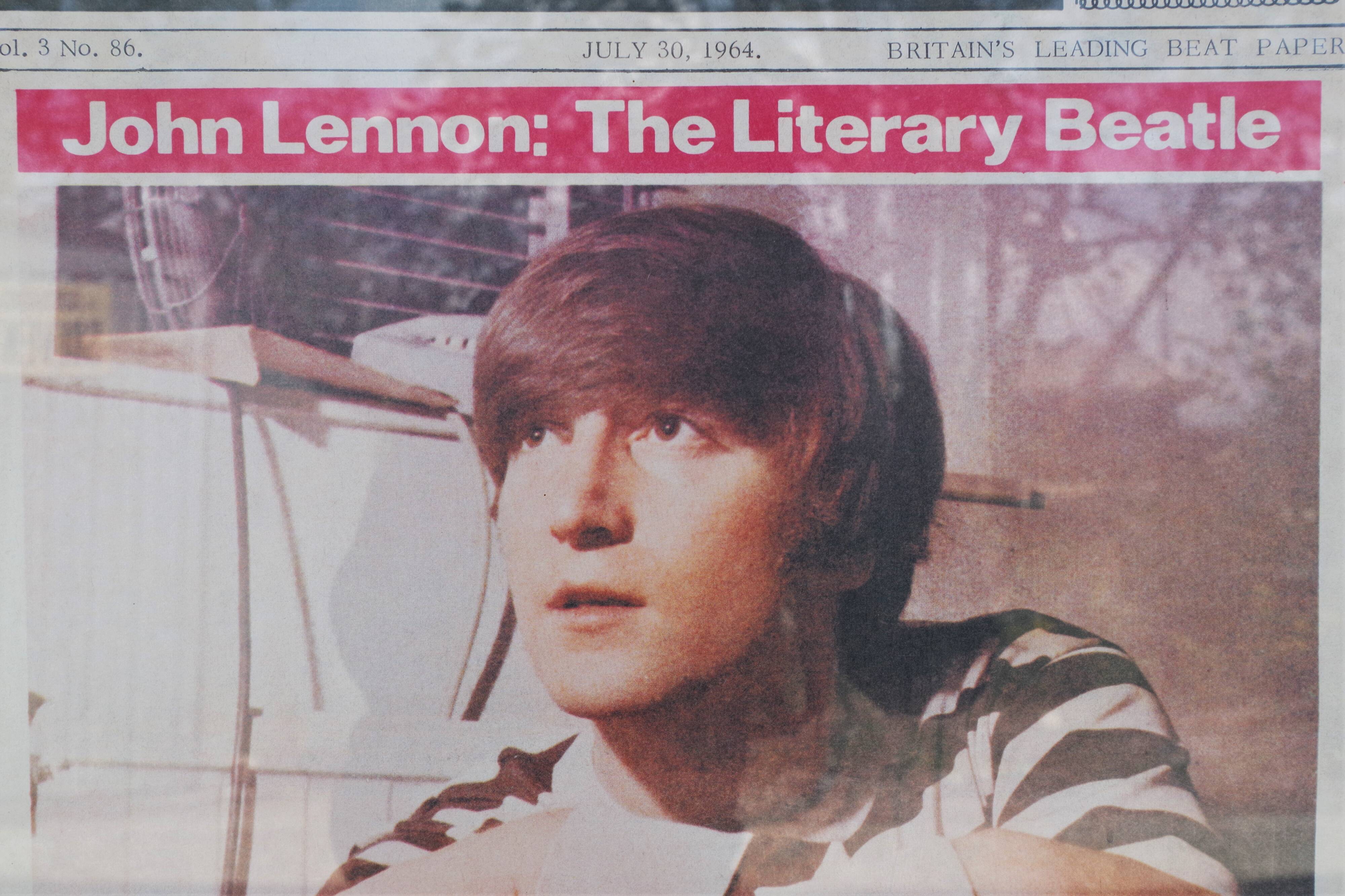 Vintage Beatles poster depicting John Lennon