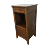 Meuble d'appoint rustique bois massif et marbre blanc