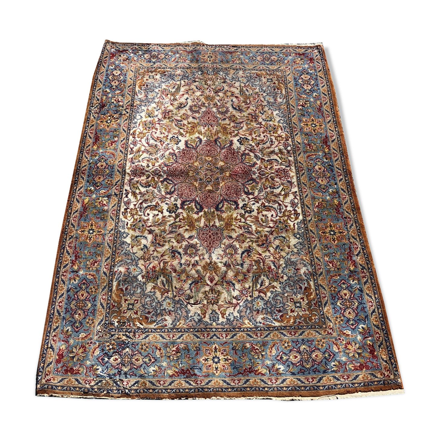 Oriental carpet iran ispahan wool and silk 1.10 x 1.60 m