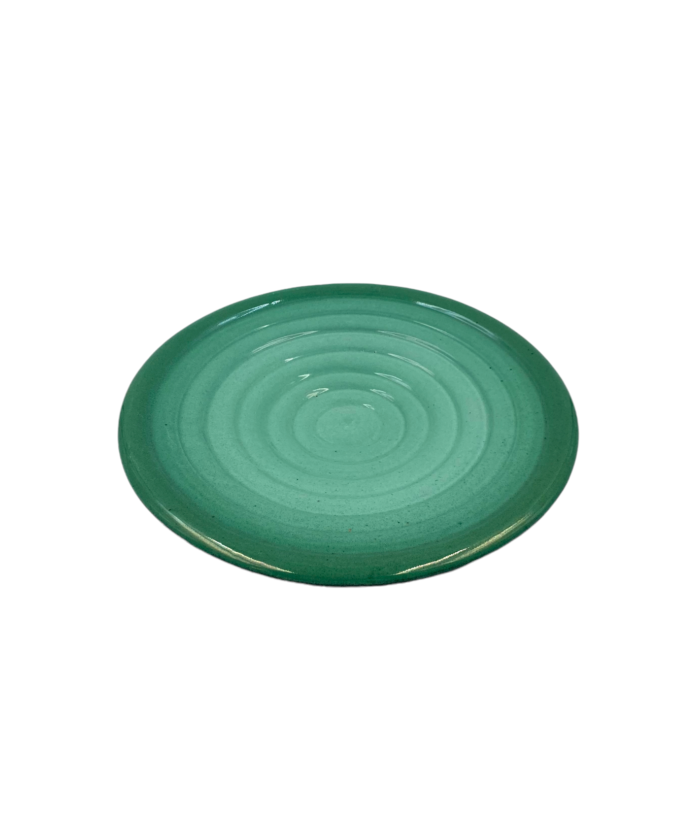 Midcentury green ceramic plate, Giuseppe Mazzotti, Albisola, Italy 1960s