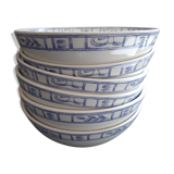 Lot de 6 coupes individuelles oiseau bleu monochrome