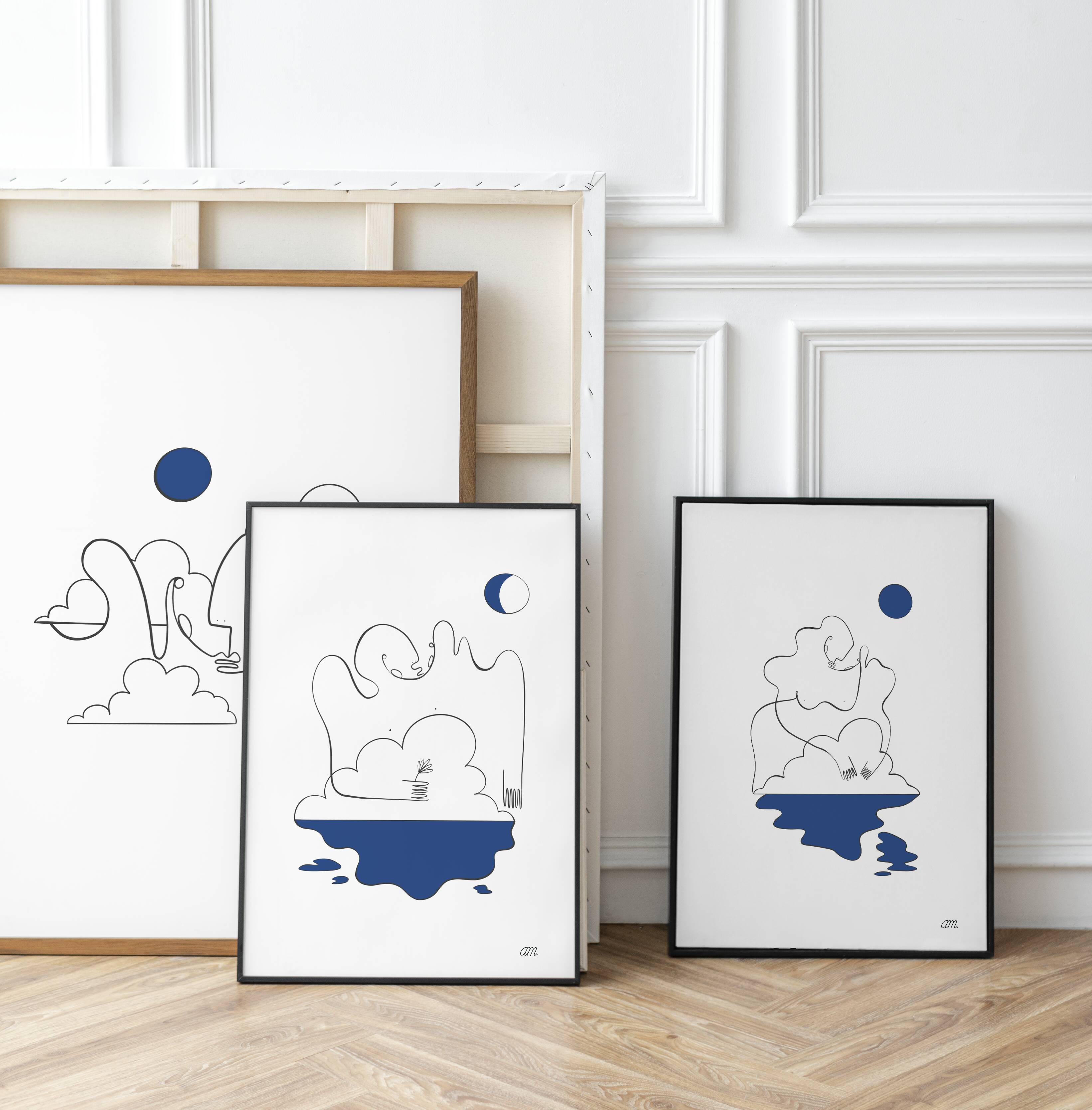 Set of 2 illustrations: n°08 and n°10 of the collection "L'éveil"