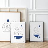 Set of 2 illustrations: n°08 and n°10 of the collection "L'éveil"