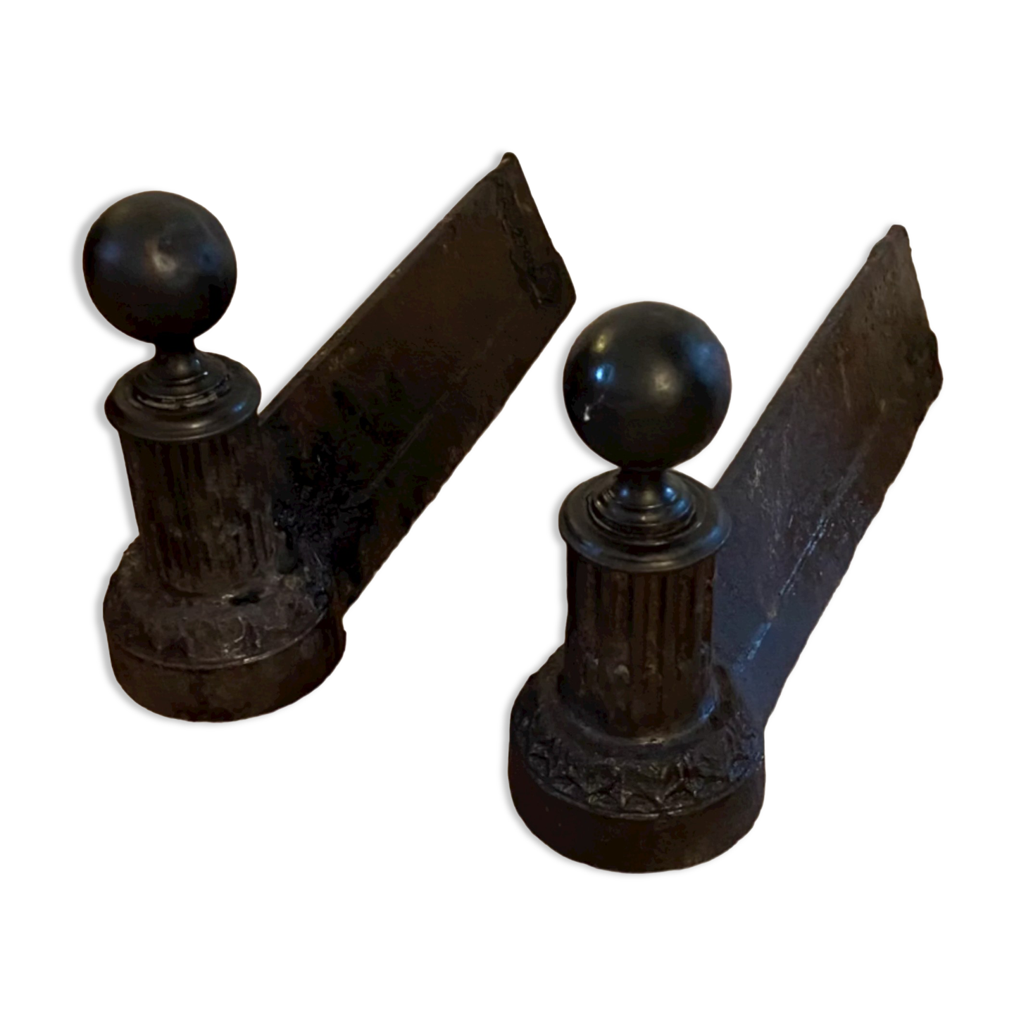 Pop-up Christmas 2022 - Pair of nineteenth cast and bronze chenets