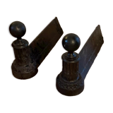 Pop-up Christmas 2022 - Pair of nineteenth cast and bronze chenets