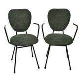 Paire de chaises avec accoudoirs  Jacques Hitier I Années 1950
