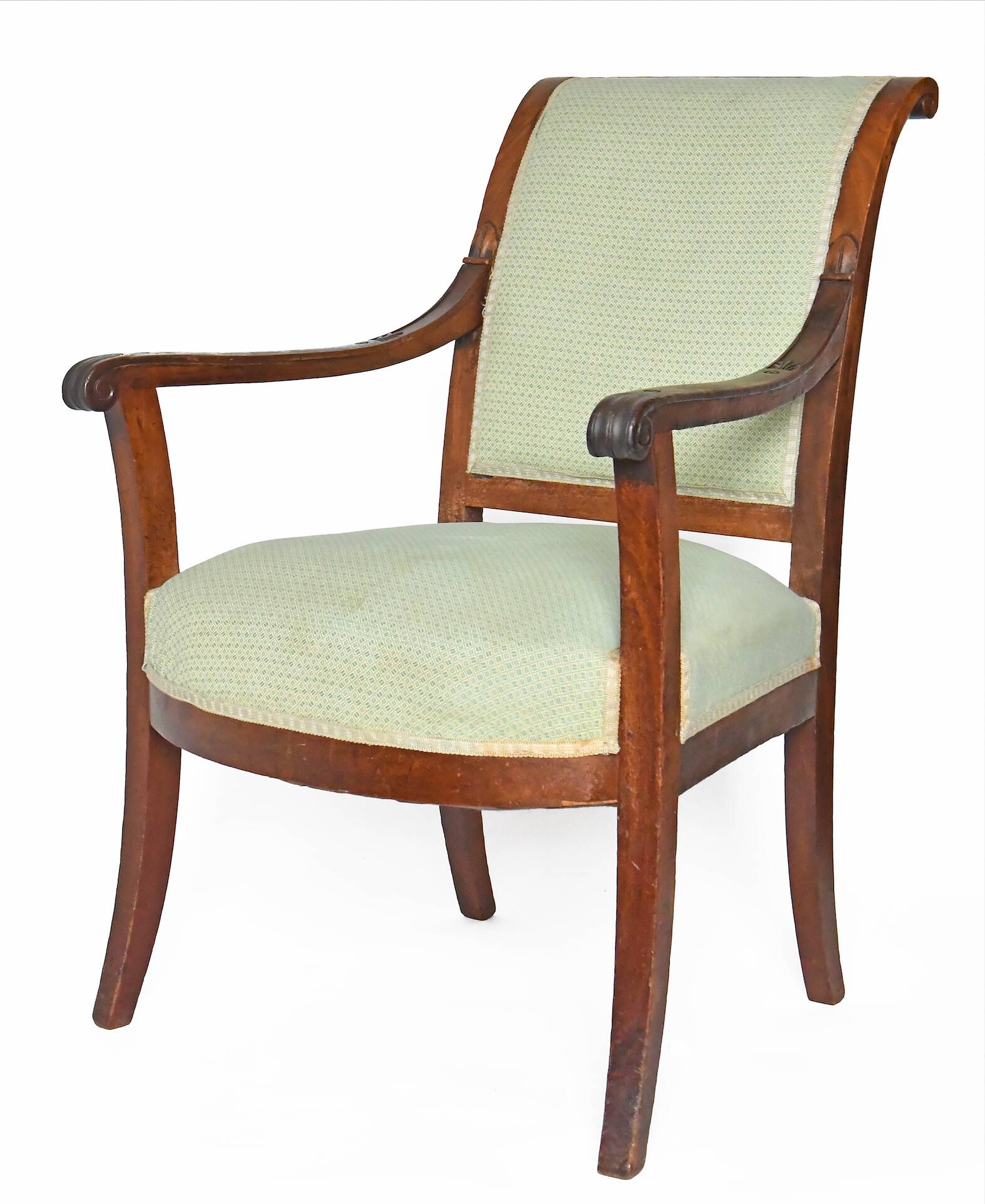 Pair of Restoration period cabriolet armchairs