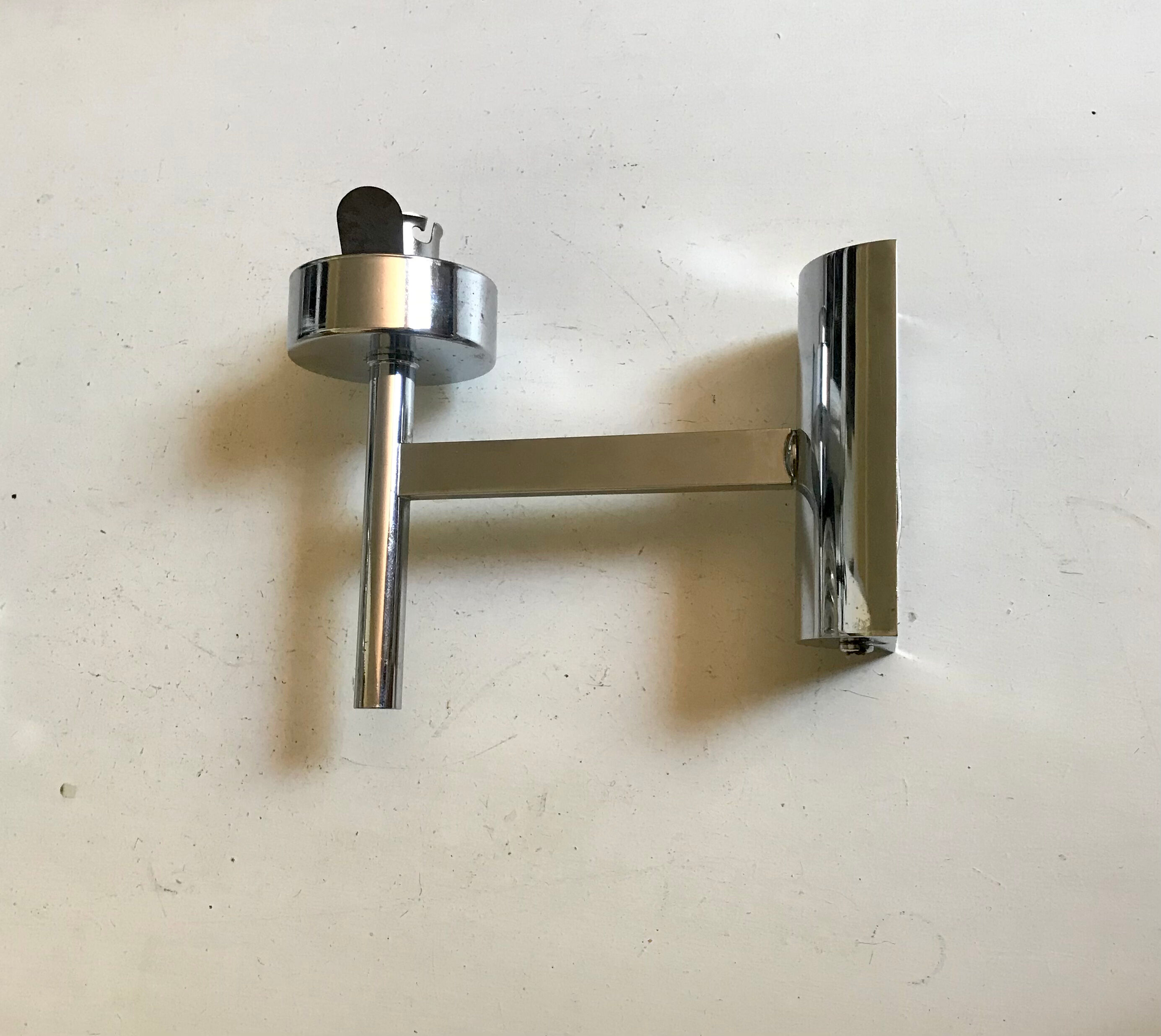 Chrome and vintage glass sconce