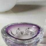 Murano bubble/Bullicante pocket emptier. Cross-pattern. Blown art glass. Diam 13 cm