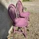 Pink slatted chairs