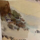 Old painting, snow landscape signed Salanon, mid-20th century